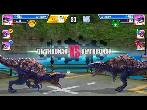 GLYTHRONAX vs GLYTHRONAX (DEFEAT 9 OPPONENTS) - JURASSIC WORLD THE GAME