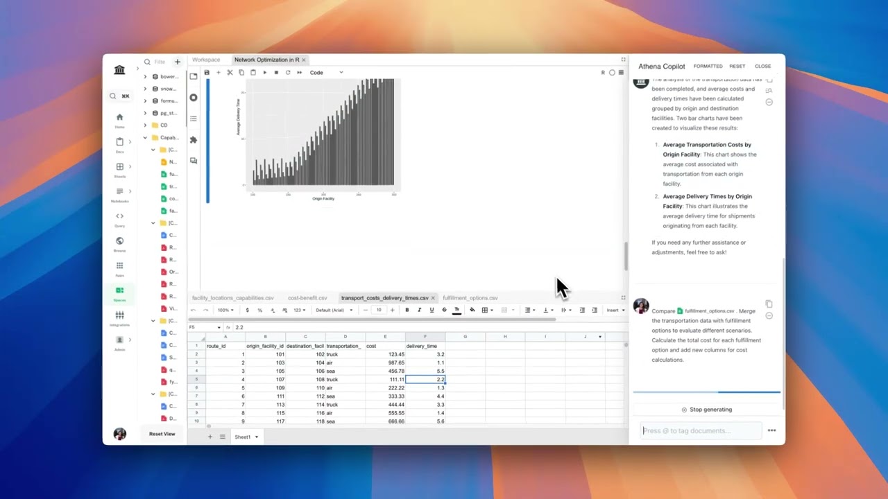 Network Optimization in R using Athena