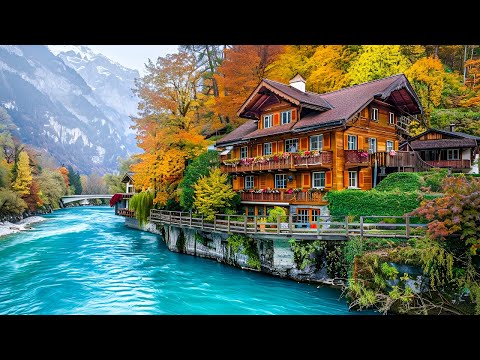 Interlaken 🇨🇭 Spaziergang im Herbstlaub 🍁 Schweiz 4K