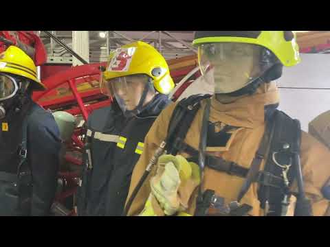 mannequin-man performming as a Museum Dummy: Mannequins dressed to demonstrate fire fighter uniforms at the Essex Fire Museum for Essex Fire Museum on 12/03/2023