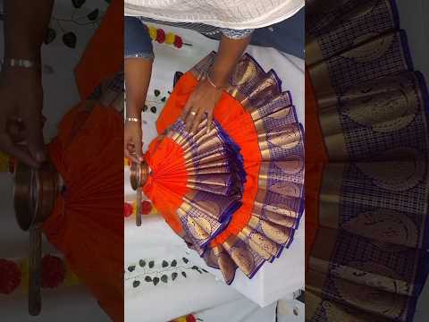 Varalakshmi saree draping 🙏 #shorts #varamahalakshmi #varamahalakshmidecorationideas