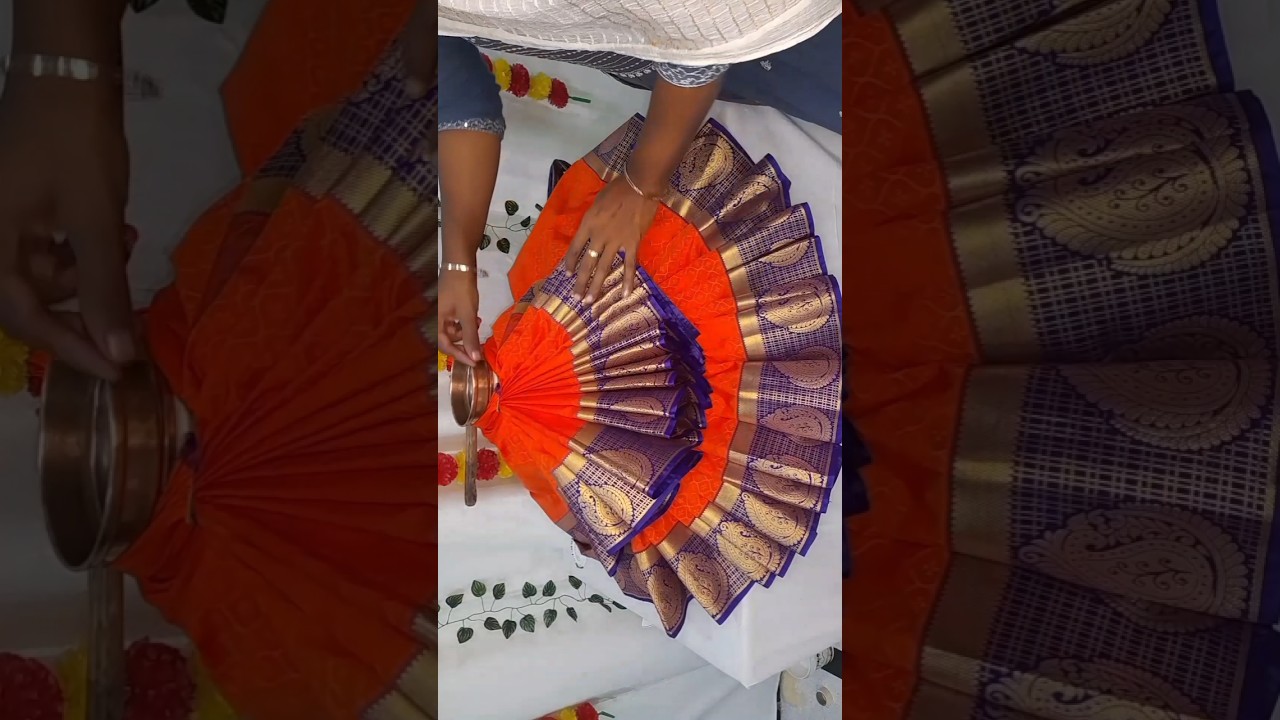 Varalakshmi saree draping 🙏 #shorts #varamahalakshmi #varamahalakshmidecorationideas