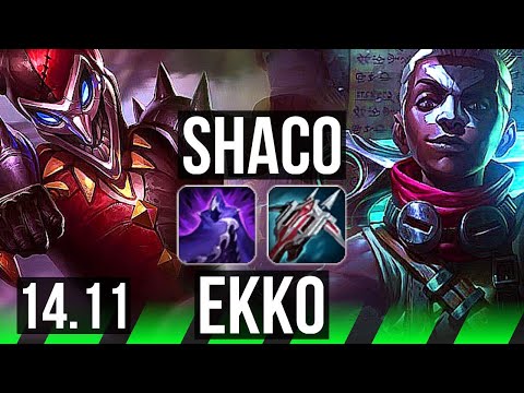 SHACO vs EKKO (JGL) | Rank 4 Shaco, 11/3/23, Legendary | KR Challenger | 14.11