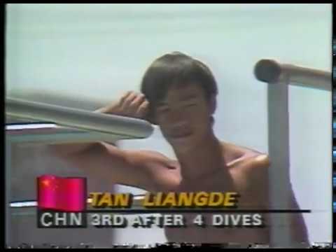 Olympics - 1984 - L A Games - Diving - Mens Springboard Prelims - Dive 5 - CHN Tan Liangde