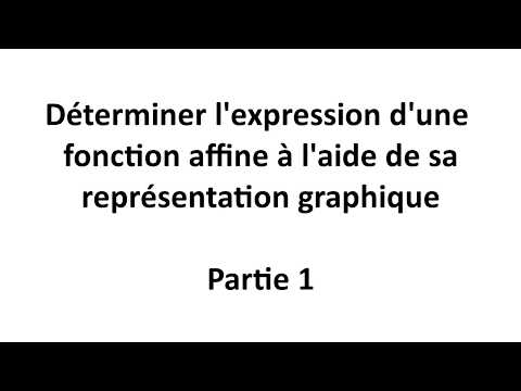 Déterminer l'expression d'une fonction affine à l'aide de sa représentation graphique - Partie 1