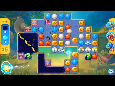 FISHDOM (lvl 834) HARD LEVEL ,,, No Booster  😓🔊🔊