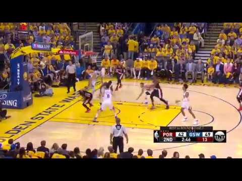 Block party for Golden State Warriors against Portland Trail Blazer in Game 2 Playoffs