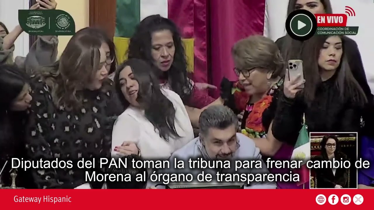 Diputados del PAN toman la tribuna para frenar cambio de MORENA al órgano de transparencia
