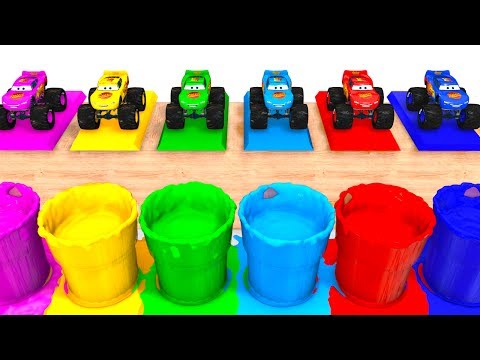 LEARN COLORS with BIG MCQUEEN for Kids - 3D Cars Educational Video - Bus Superheroes for Babies