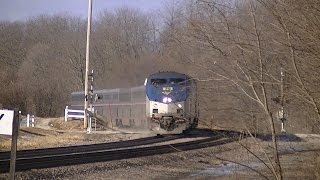 preview picture of video 'Eastbound Amtrak at Agency, Iowa on January 26, 2014'