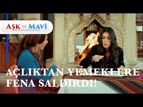 Mavi  açlıktan yemeklere öyle bir saldırdı ki... - Aşk ve Mavi 61. Bölüm