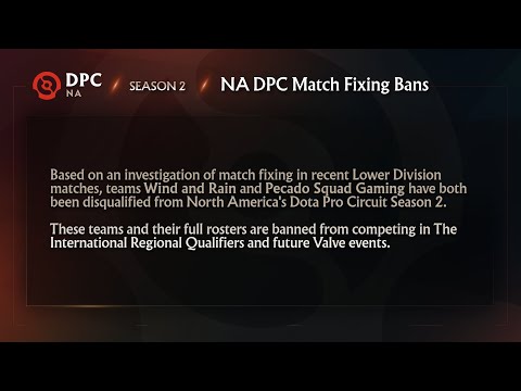 Match fixing Wind and Rain and Pecado Squad Gaming. North American DPC lower division.