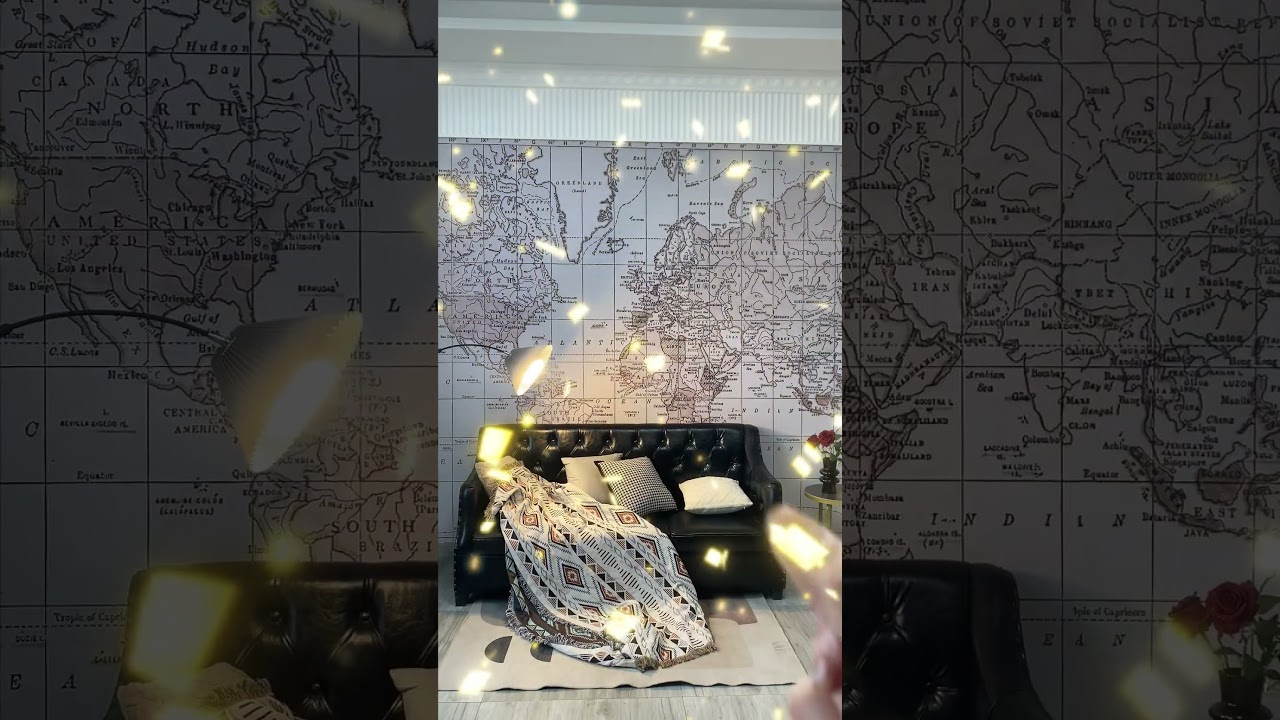 Transform your wall into a vintage world map 🌍 Explore timeless geography and antique charm