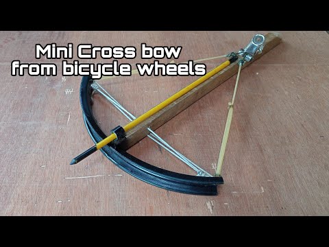 Homemade mini cross bow from bicycle wheels / DIY / kreatif
