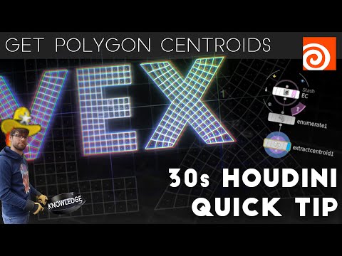 Houdini 30s Quick Tip #23 - THREE WAYS to get polygon centers