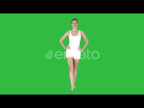 Fit and sporty girl in white underwear walking barefoot | Stock Footage - Videohive