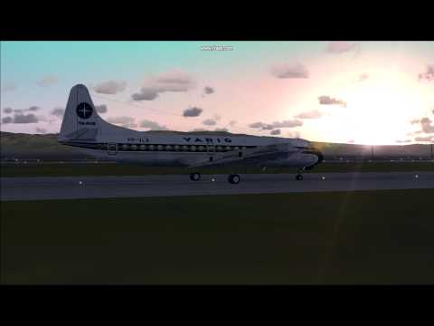 varig lockheed electra evening takeoff