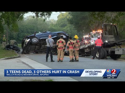 3 teens dead, 3 others injured in Apopka crash