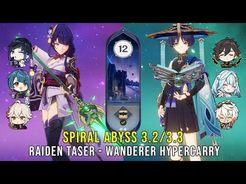 C0 Raiden Taser and C0 Wanderer Hypercarry - Genshin Impact Abyss 3.2 - Floor 12 9 Stars