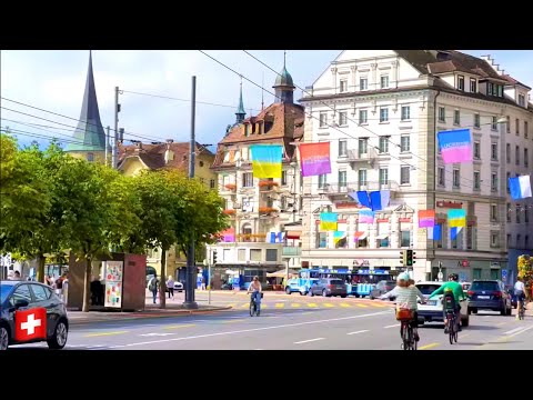 Driving in Switzerland🇨🇭Luzern / Walk Tour / Driving Bürgenstock / Lake [4K]