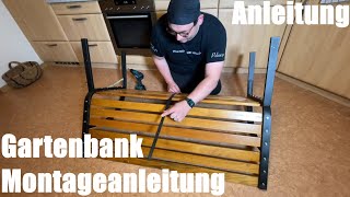 Gartenbank Montageanleitung - Sitzbank zusammenschrauben und aufbauen Heimwerker Anleitung