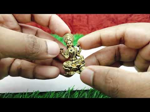 Goddess of wealth Mahalakshmi Small Idol in 100% Brass video