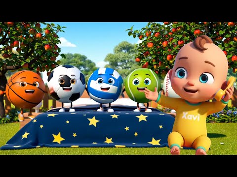 Five Little Sport Balls Jumping on The Bed | Nursery Rhymes & Kids Songs | Xavi & Anna Sport Balls