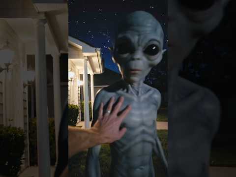What Happens When You Push an Alien? (Caught on Camera) #UFO #UFOs #alien #aliens #backyard