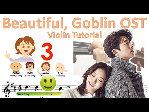 Beautiful by Crush (Goblin OST, Guardian OST) sheet music and easy violin tutorial