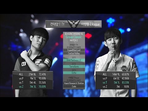 [SBENU SSL 2015] TY vs Rogue  RO.16 Group Classic  Match2 set1 -EsportsTV, Starcraft 2