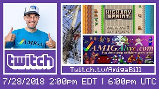 7/28/2018 - Playing New Commodore Amiga Game Highway Sprint With Viewers & The Game Designer
