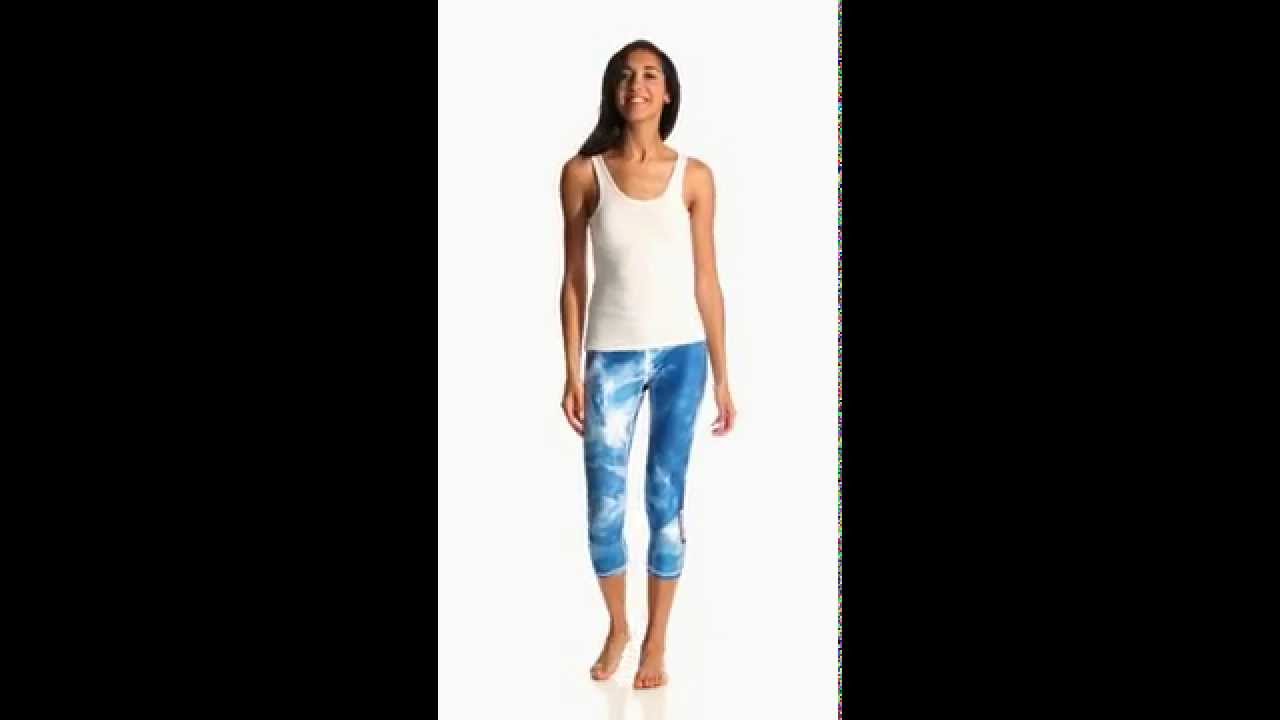 HARDCORESPORT Women's Watercolor Blue Bam Crop Pant | SwimOutlet.com