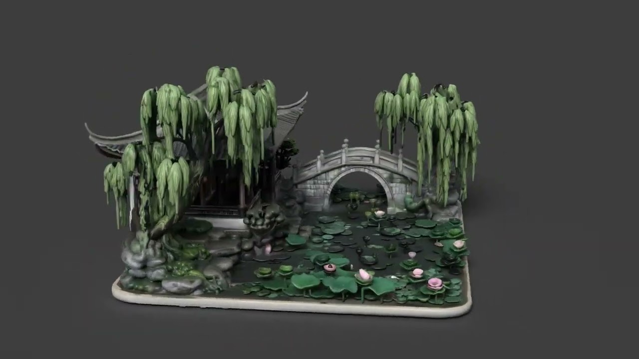 Tranquil Bamboo Retreat Miniature 3D Model