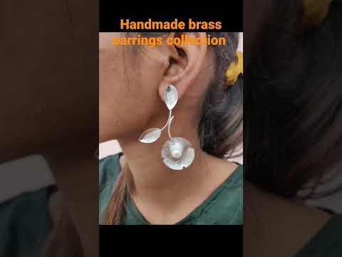 Brass German silver Flower Shaped Earrings