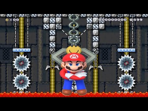 A Claw Level With Extra Claws! Chequered Crazy Claw Castle (Super Mario Maker 2)