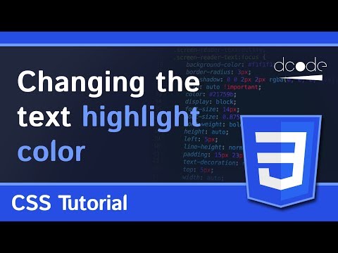 How to change the text highlight color and styles | HTML CSS Tutorial