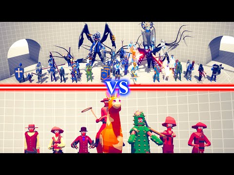 SECRET DLC TEAM vs WILD WEST Team - Totally Accurate Battle Simulator TABS