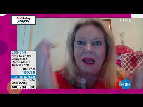 Nina Leonard Sleeveless Mixed Media Tiered Tank