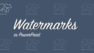 Watermarks in PowerPoint