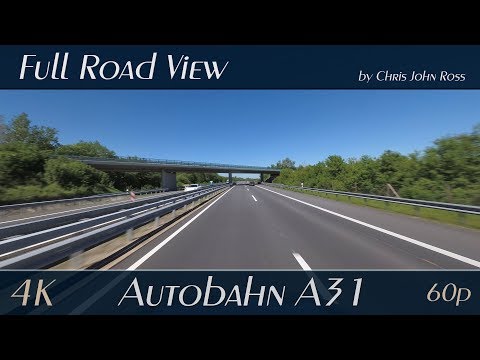 Autobahn (A31), Germany: Emsbüren - Lingen - Wietmarschen - Twist - Meppen - Haren (Ems) - 4K UHD