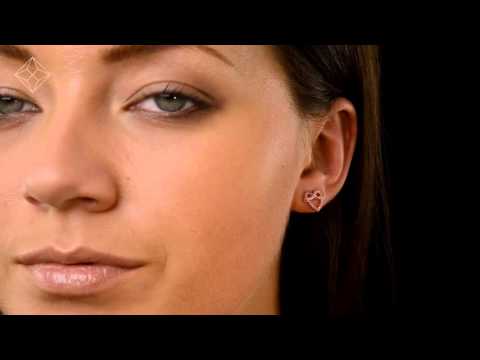 H4575 - Vivara Collection Pink Sapphire 9K Rose Gold Heart Earrings