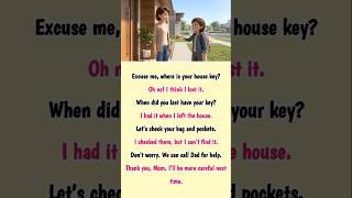 Easy English Conversation for Beginners | Losing Your House Key | Daily English Speaking Practice