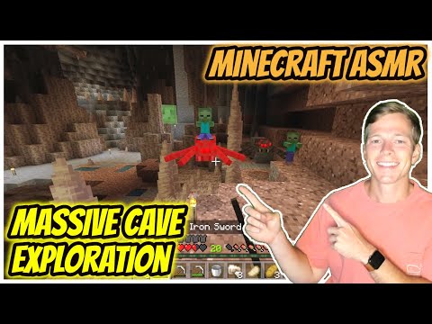 Let's Play ASMR - Minecraft ASMR | Massive Cave Exploration 😴 - Whispering