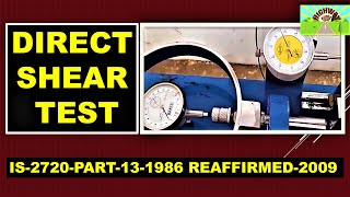 DIRECT SHEAR STRESS   (IS-2720-PART-13-1986) Reaffirmed- 2009