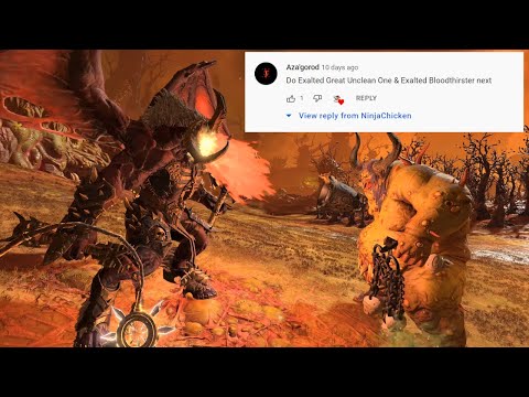 Exalted Great Unclean one VS Exalted Bloodthirster | Total War: Warhammer 3