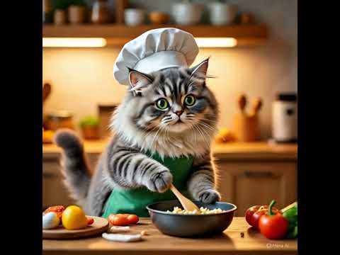 cut ai cat cooking♥️😍 #cat #Ai short