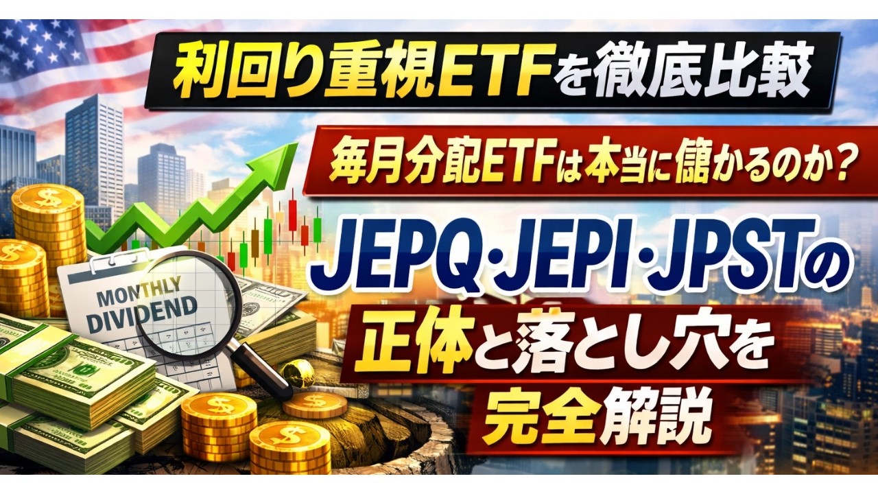 【利回り重視ETFを徹底比較】毎月分配ETFは本当に儲かるのか？JEPQ・JEPI・JPSTの正体と落とし穴を完全解説