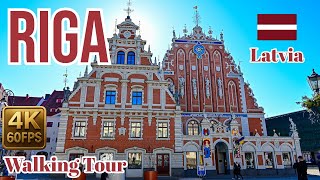 Riga Latvia Walking Tour in 4K 60fps | Old Town, House of the Blackheads & Art Nouveau – March 2025