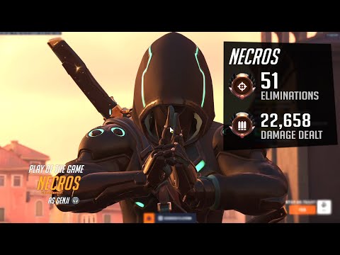 NECROS TRYHARD GENJI MAIN! 51 ELIMS! POTG! OVERWATCH 2 TOP 500 SEASON 6