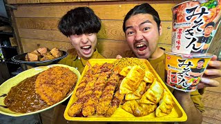 最初のハイライトのうがのドッキリ⁈でダイエット中なのに高カロリーな物食わせるドッキリなのかと思った😂 - 【爆食い】みそきん爆食!飯の色は茶色いものが一番ジャンキーでウマい。茶色の料理だけ作って爆食いする茶色フェスが幸せすぎた...